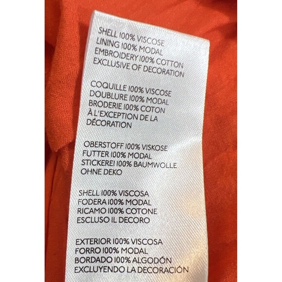 Maeve Anthropologie Karine Orange Floral Embroidered Beaded Lace Top Blouse Sz 4 - Picture 8 of 13